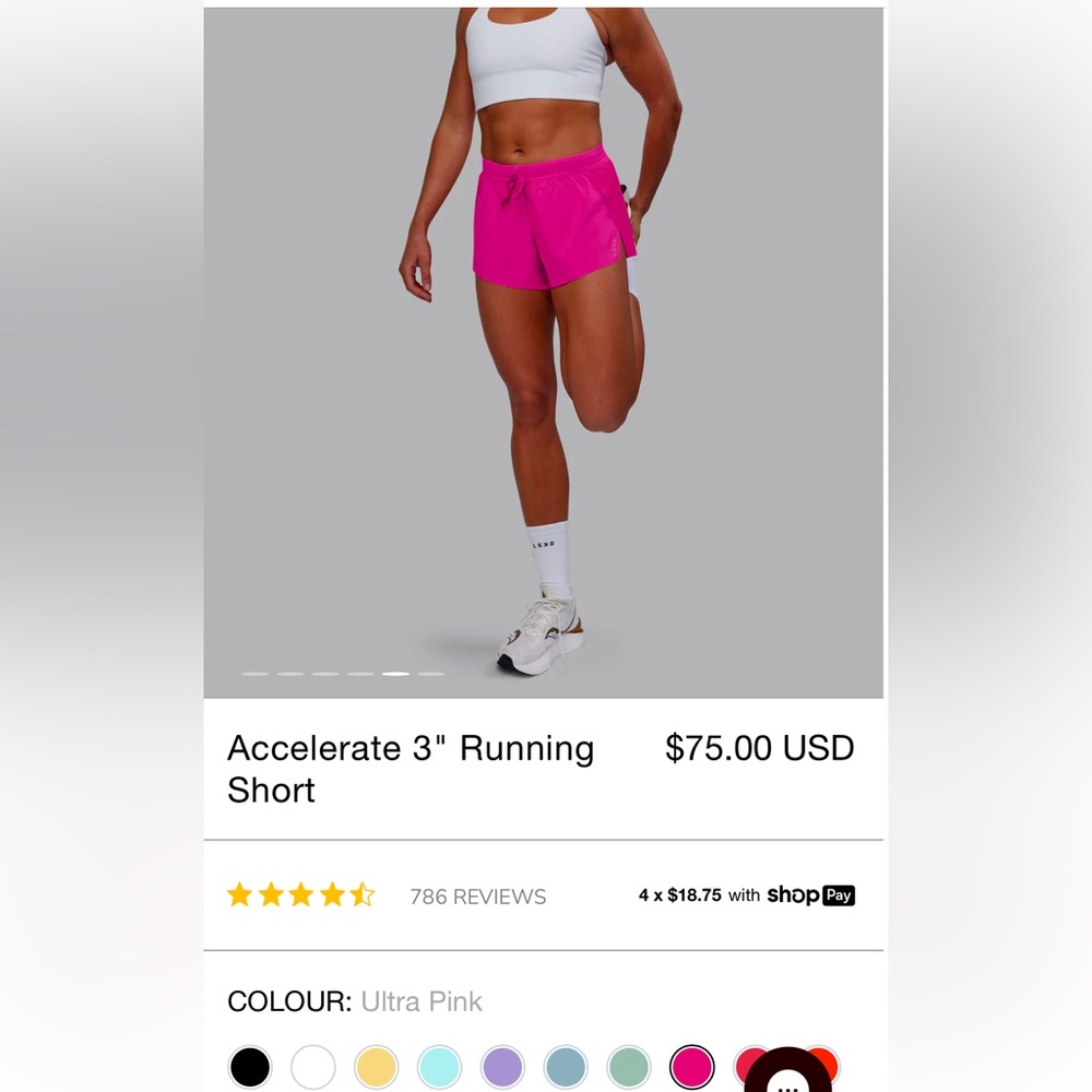LSKD - Pink Accelerate 3” Running Shorts, Lightweight Design